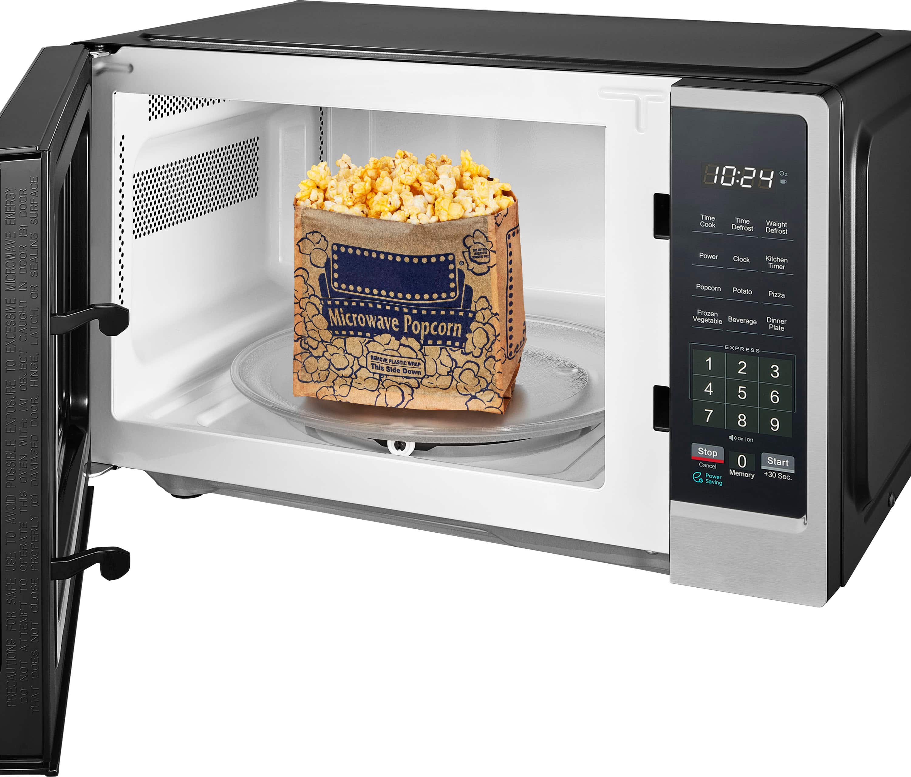 Alt View 16. Insignia™ - .9 Cu. Ft. Compact Countertop Microwave - Stainless Steel.