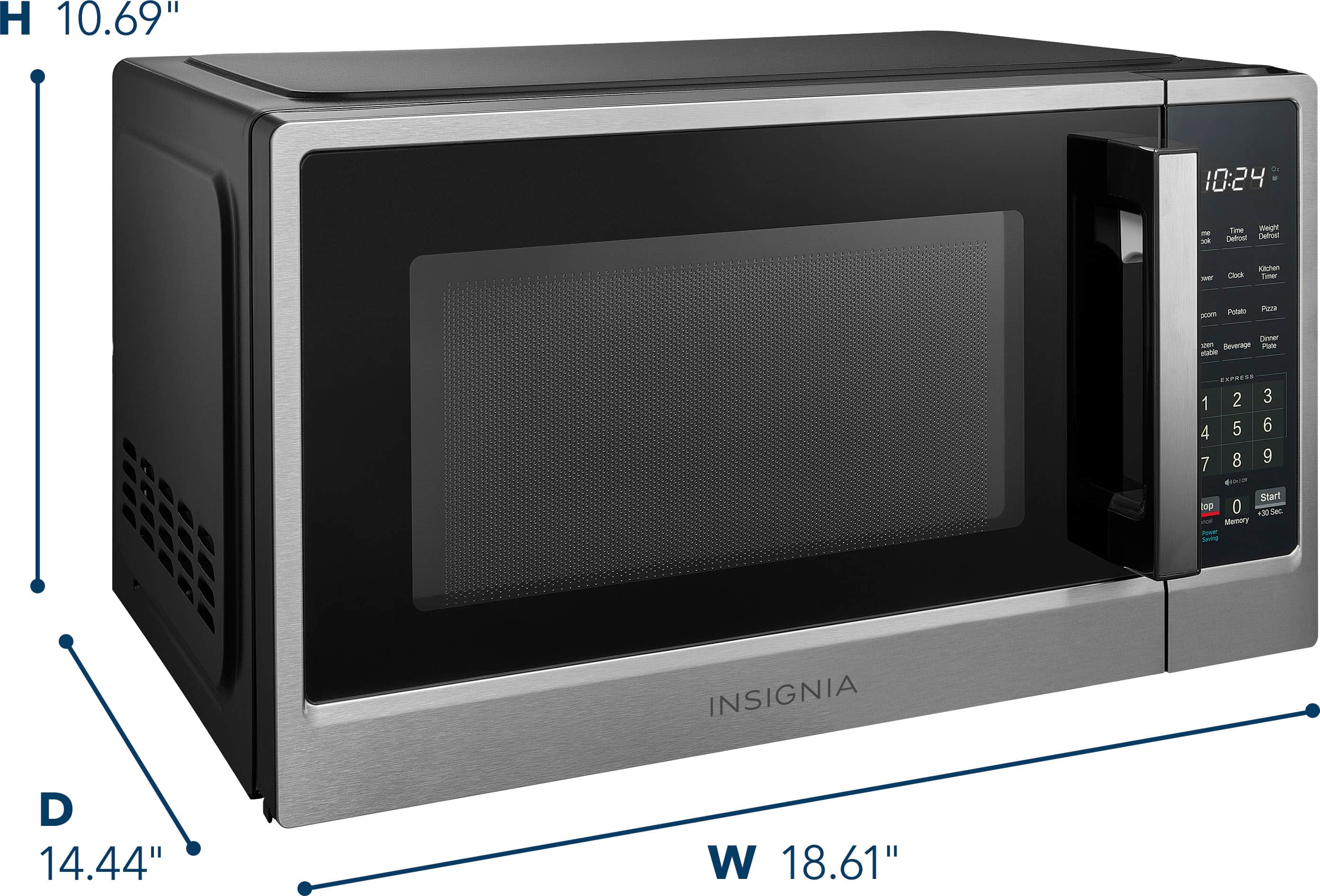 Insignia™ .9 Cu. Ft. Compact Countertop Microwave Stainless Steel NS ...