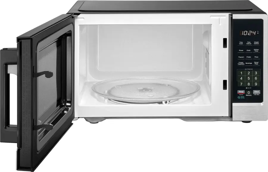 Alt View 1. Insignia™ - .9 Cu. Ft. Compact Countertop Microwave - Stainless Steel.