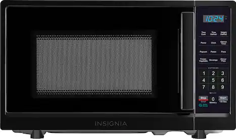 Front. Insignia™ - .7 Cu. Ft. Compact Microwave - Black.