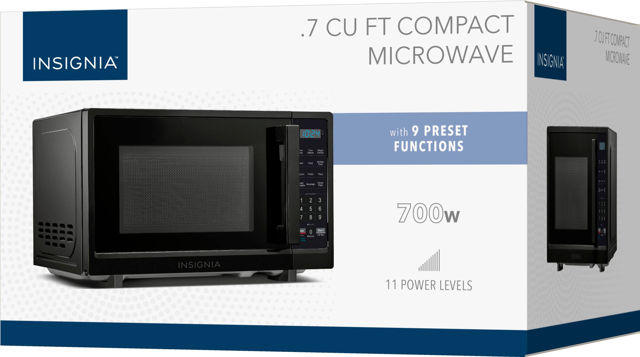 Alt View 18. Insignia™ - .7 Cu. Ft. Compact  Microwave - Black.