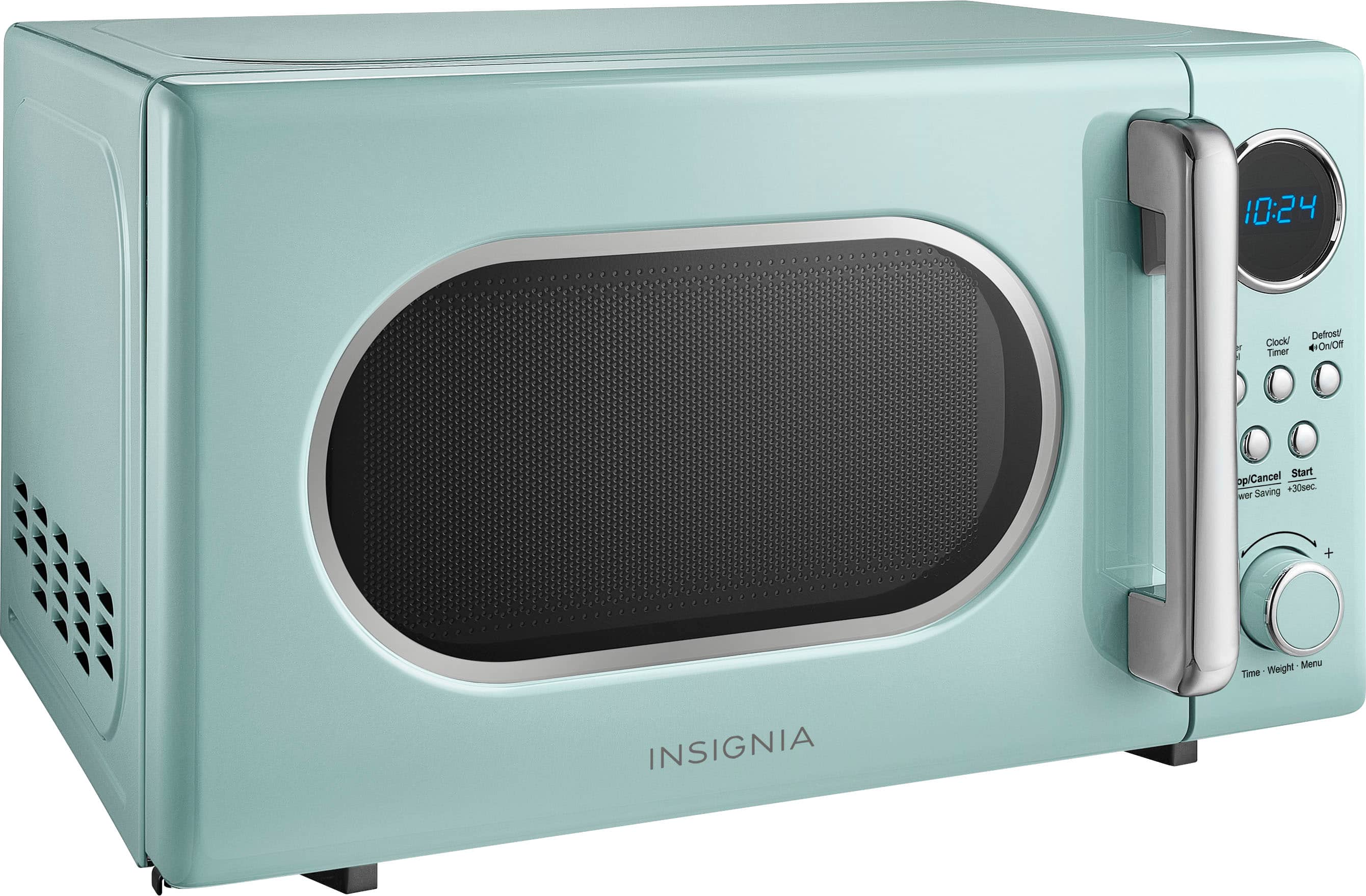 Angle. Insignia™ - .7 Cu. Ft. Retro Compact Microwave - Mint.