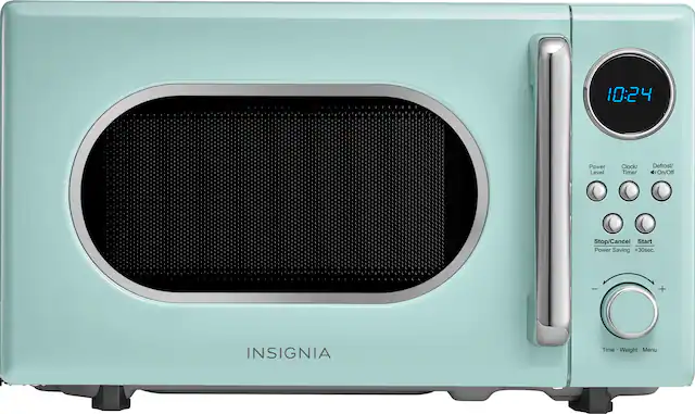 Front. Insignia™ - .7 Cu. Ft. Retro Compact Microwave - Mint.