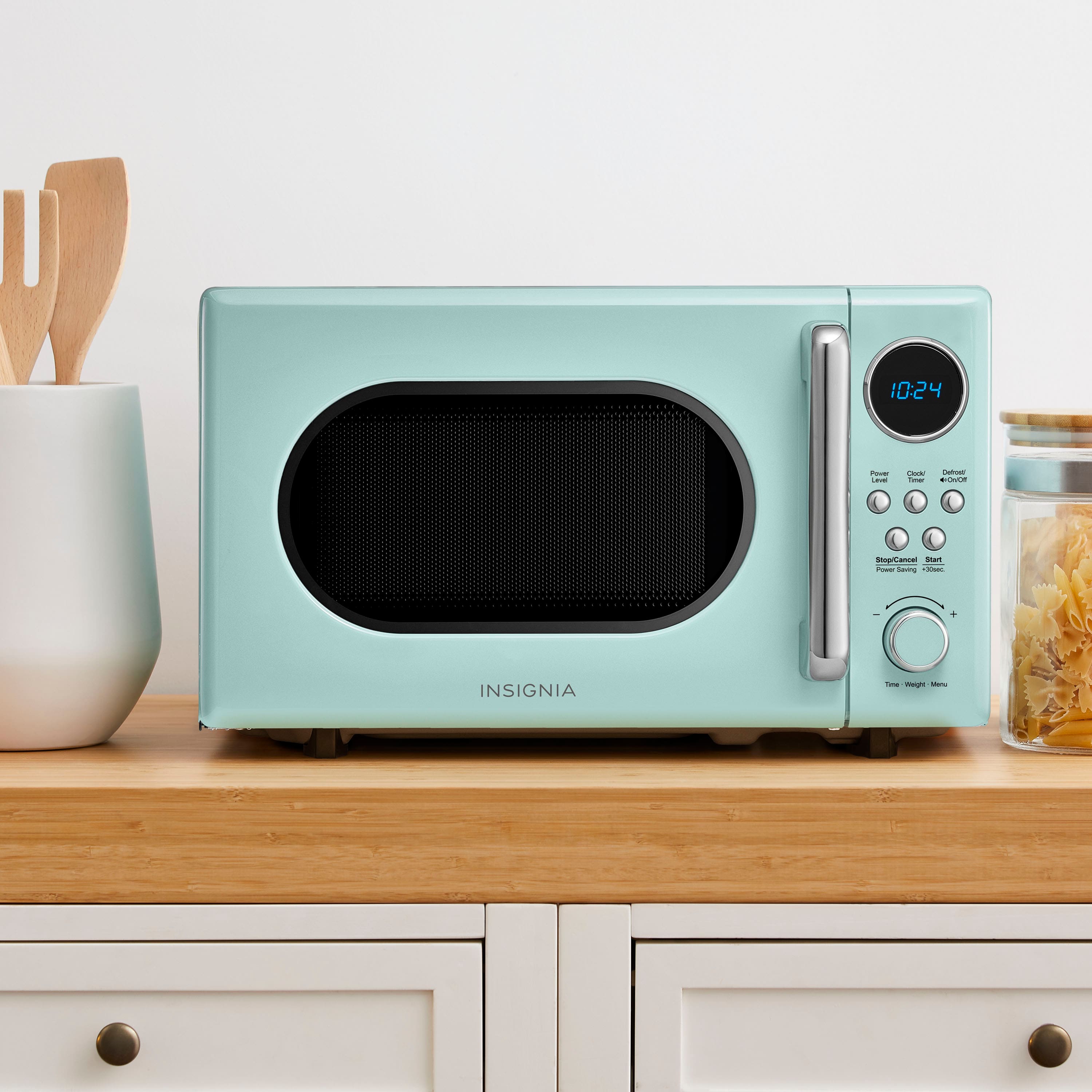 Alt View 15. Insignia™ - .7 Cu. Ft. Retro Compact Microwave - Mint.