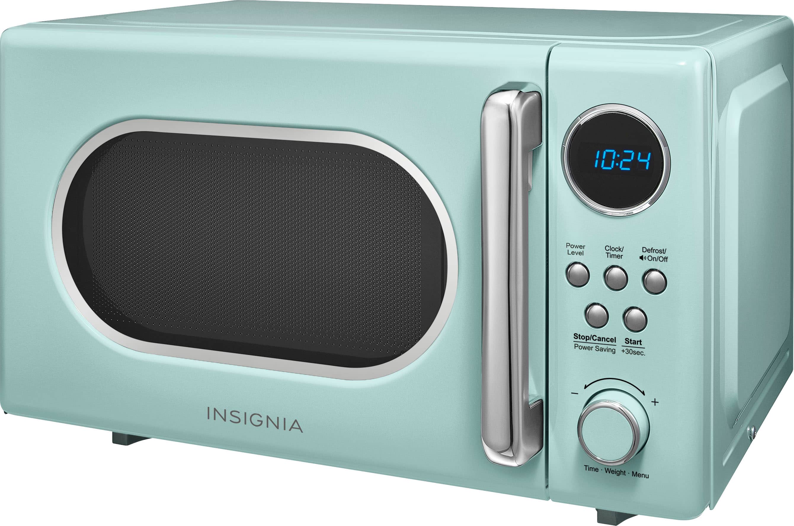 Left. Insignia™ - .7 Cu. Ft. Retro Compact Microwave - Mint.