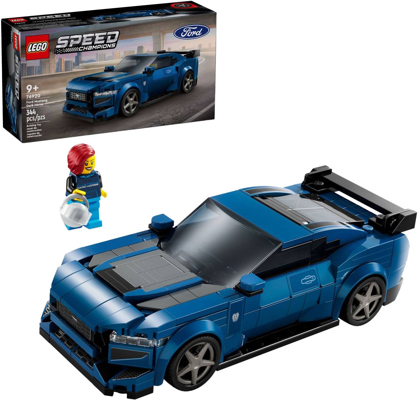 Front. LEGO - Speed Champions Ford Mustang Dark Horse Sports Car Toy 76920.