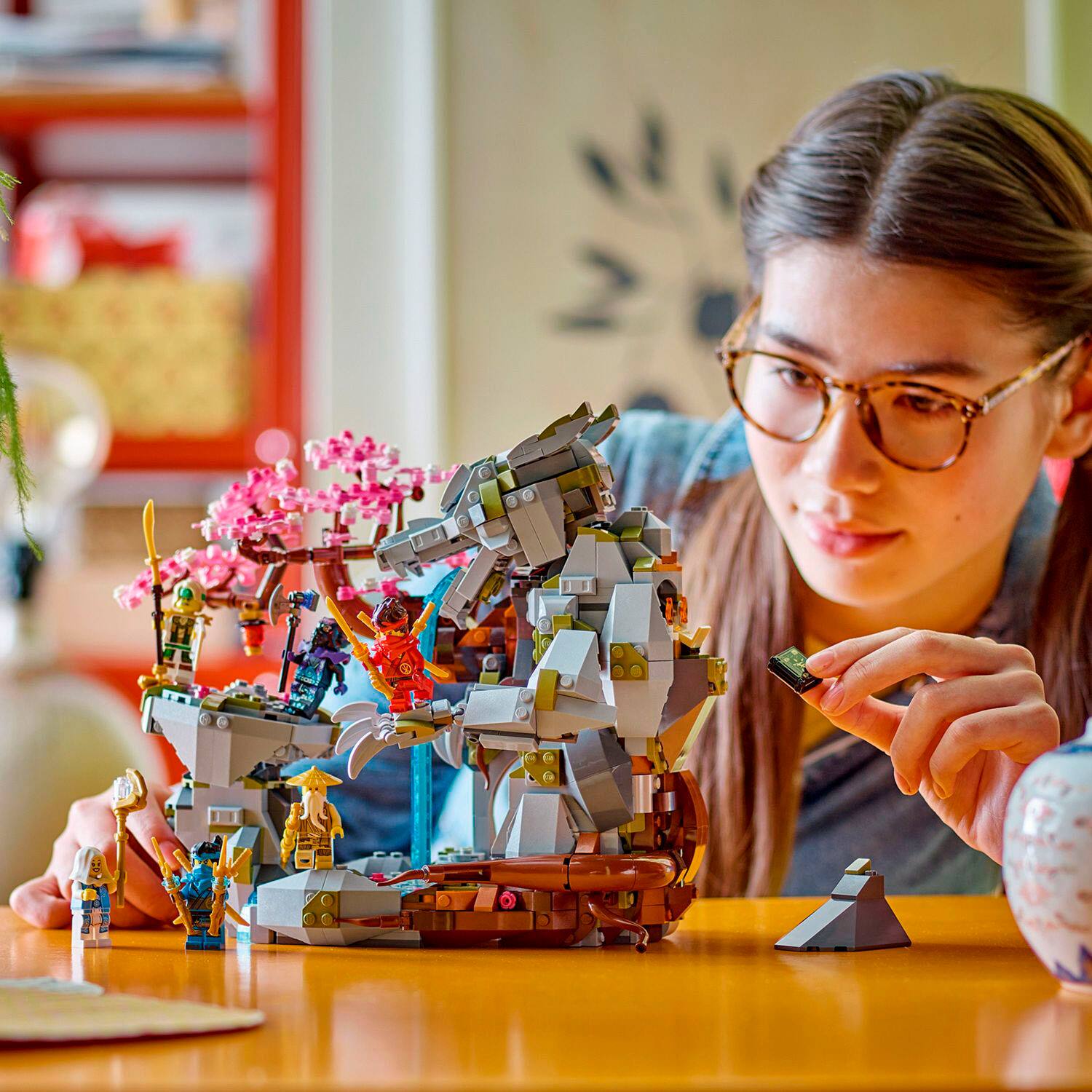 Left. LEGO - NINJAGO Dragon Stone Shrine Build and Display Ninja Toy 71819.