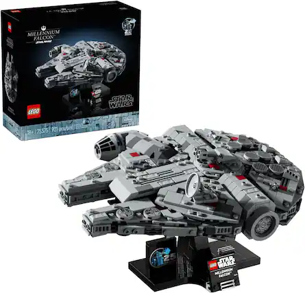 Front. LEGO - LEGO Star Wars Millennium Falcon 25th Anniversary Buildable Starship Model 75375.