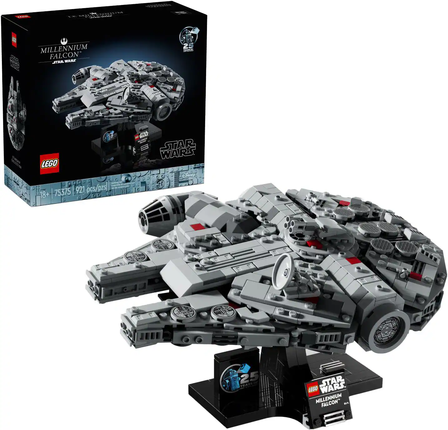 LEGO - Star Wars Millennium Falcon 25th Anniversary Buildable Starship Model 75375 - Multi