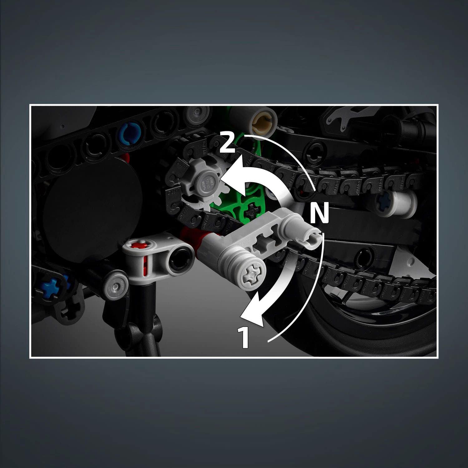 Left. LEGO - Technic Kawasaki Ninja H2R Motorcycle Toy, Kids Room Décor, 42170.