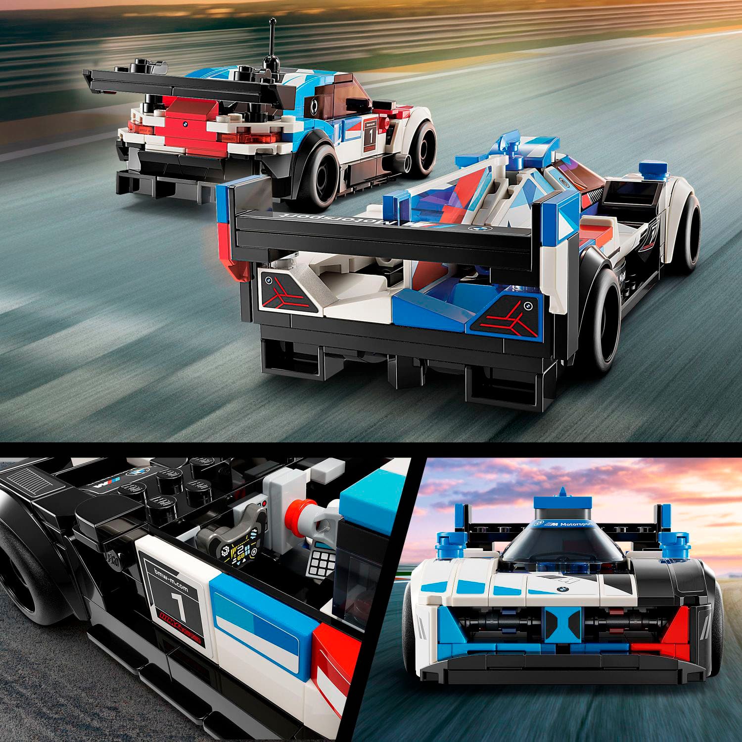 Left. LEGO - Speed Champions BMW M4 GT3 & BMW M Hybrid V8 Race Cars 76922.