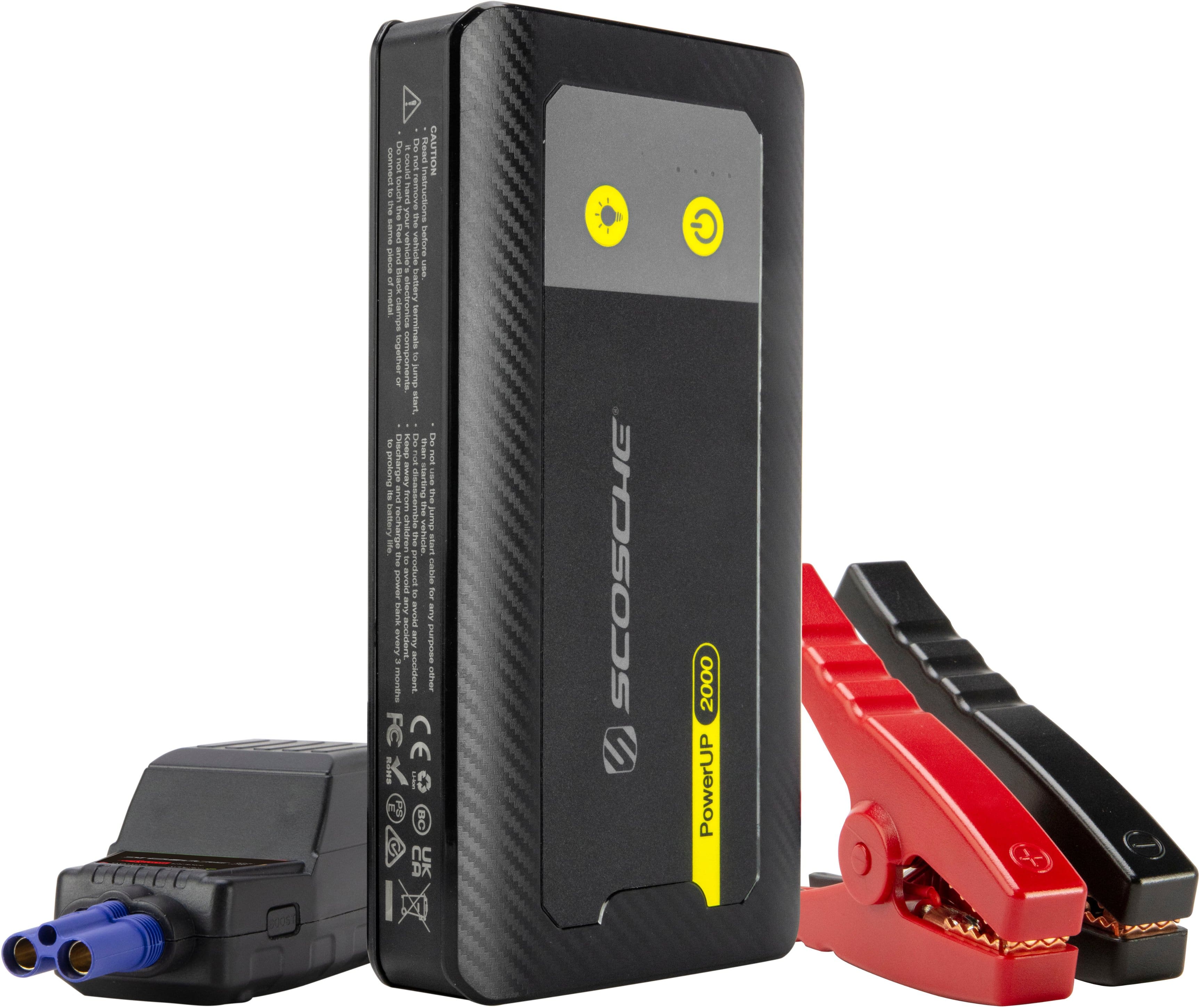 Alt View 11. Scosche - PowerUp 2000 Portable Car Jump Starter with USB Power Bank and LED Flashlight - Black.