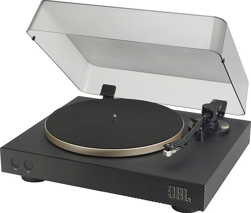 Left. JBL - JBL Spinner BT Hi-Res Bluetooth Turntable - Black.