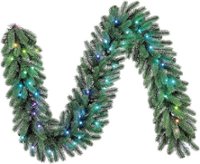 Twinkly Smart Light Regal Pre-Lit Garland 9ft 50 RGB LED - Green - Front_Zoom