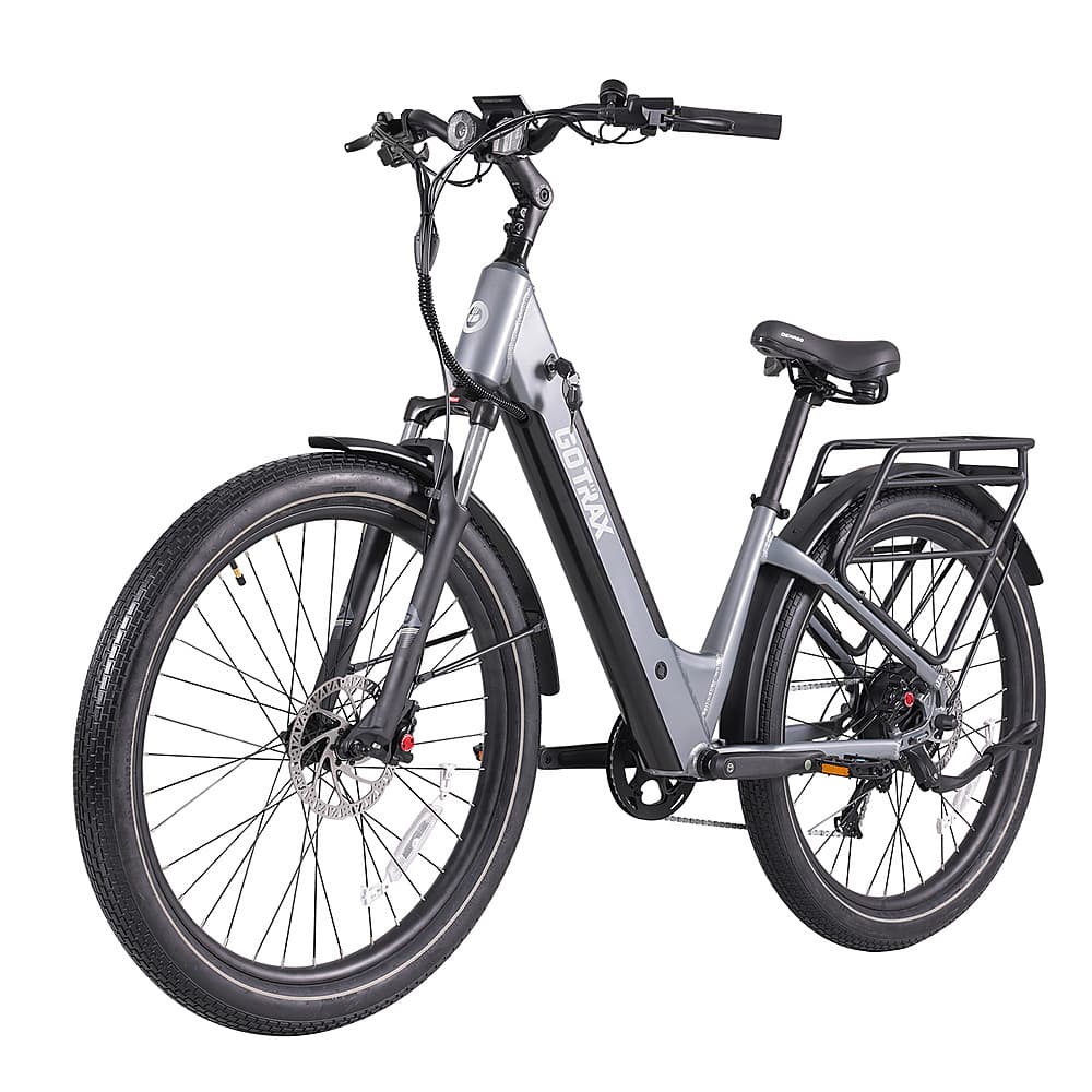 Angle View: GoTrax - CTI3 Step Thru eBike w/ 45mi Max Operating Range and 20mph Max Speed - Gray