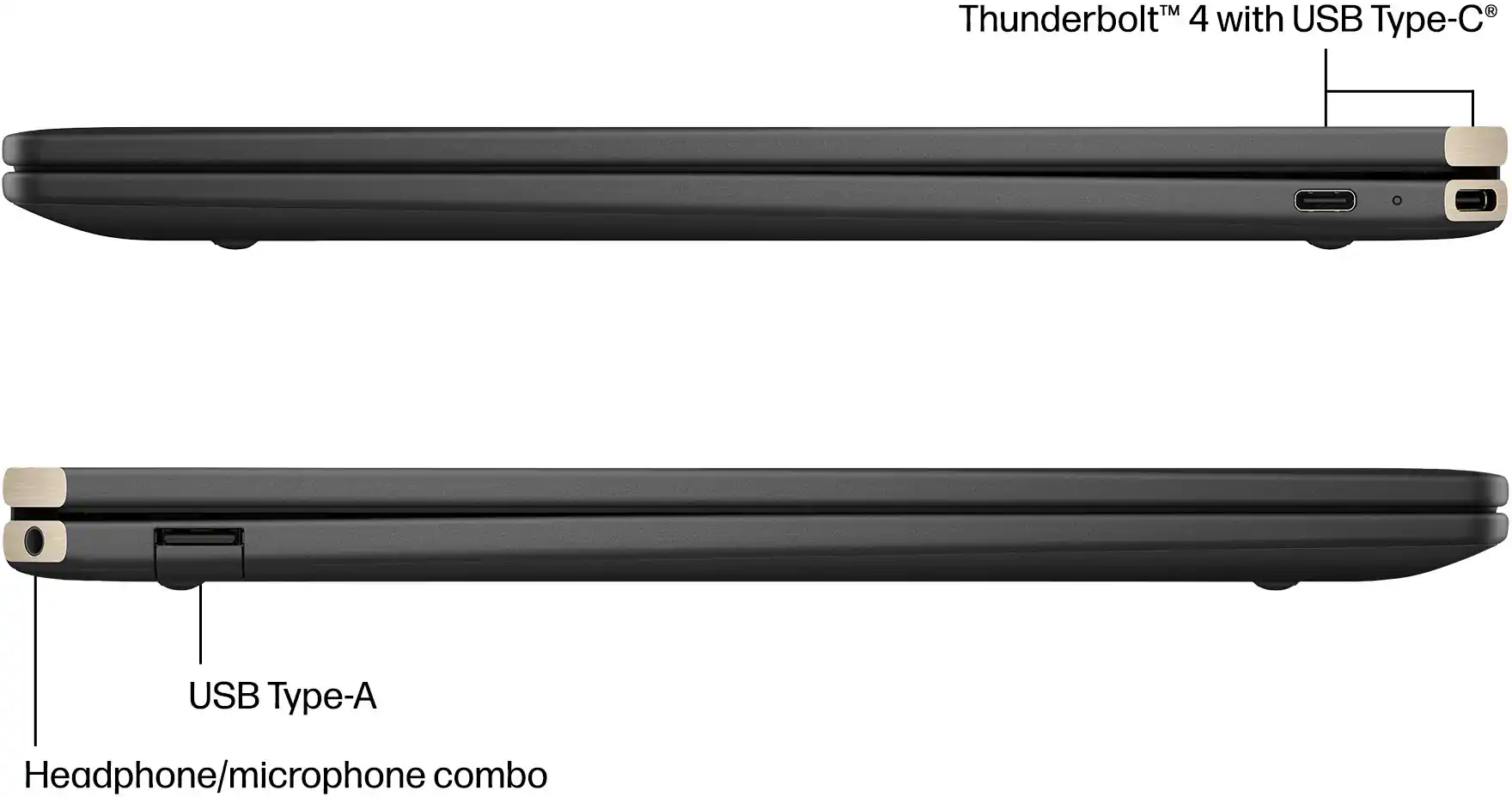 Zoom in on Alt View 10. HP - Spectre 2-in-1 14" 2.8K OLED Touch-Screen Laptop - Intel Core Ultra 7 - Intel Evo Edition - 16GB Memory - 1TB SSD - Nightfall Black.