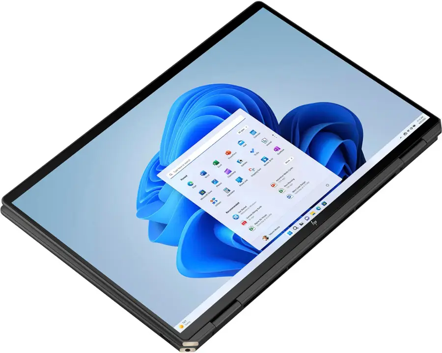 Alt View 4. HP - Spectre 2-in-1 16" 2.8K OLED Touch-Screen Laptop - Intel Core Ultra 7 - 32GB Memory - NVIDIA GeForce RTX 4050 - 1TB SSD - Nightfall Black.
