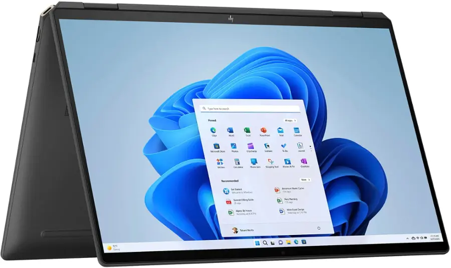 Alt View 7. HP - Spectre 2-in-1 16" 2.8K OLED Touch-Screen Laptop - Intel Core Ultra 7 - 32GB Memory - NVIDIA GeForce RTX 4050 - 1TB SSD - Nightfall Black.