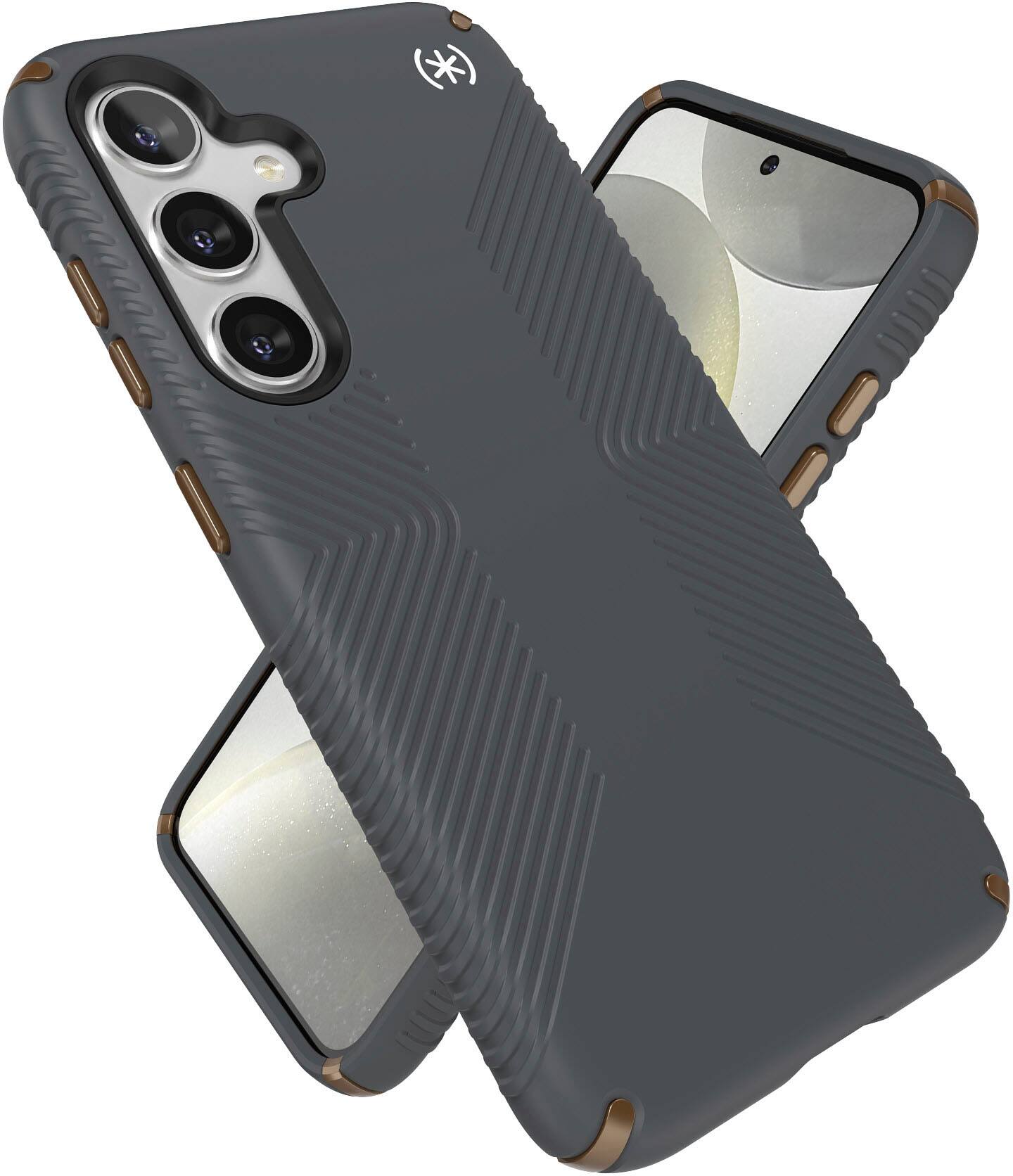 Alt View 2. Speck - Presidio2 Grip Case for Samsung Galaxy S24 - Charcoal Gray.