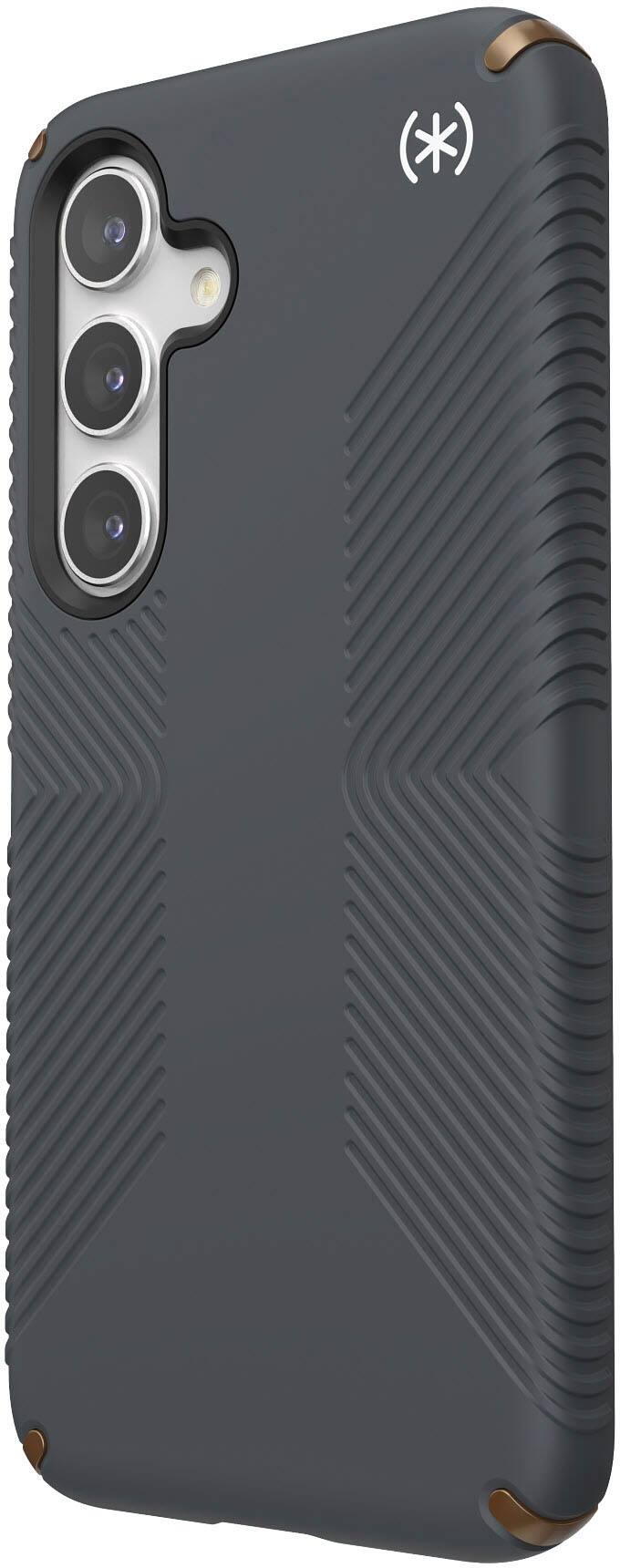 Left. Speck - Presidio2 Grip Case for Samsung Galaxy S24 - Charcoal Gray.