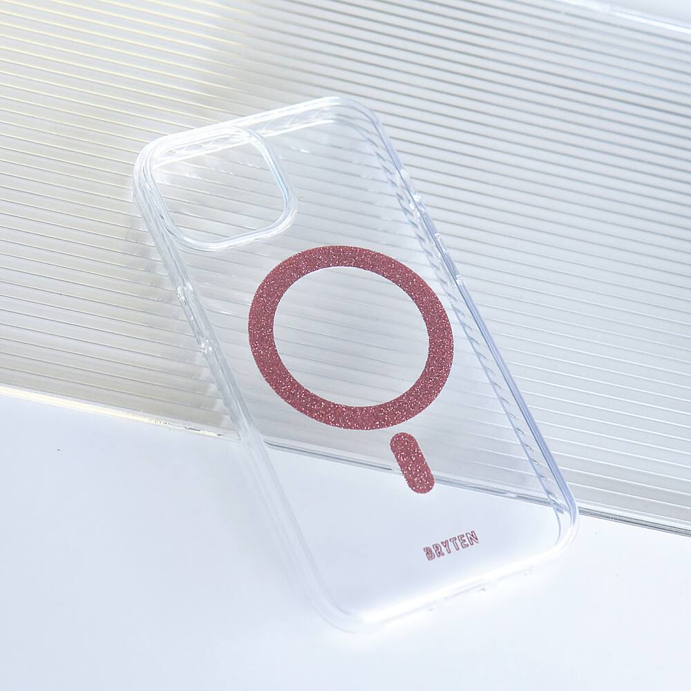 Alt View 1. Bryten - MagFX Case for Apple iPhone 15 - Pink Glitter.
