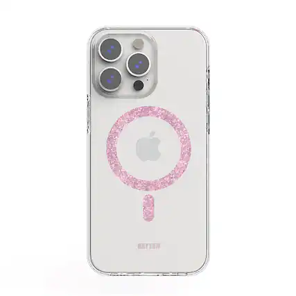 Front. Bryten - MagFX Case for Apple iPhone 15 Pro Max - Pink Glitter.