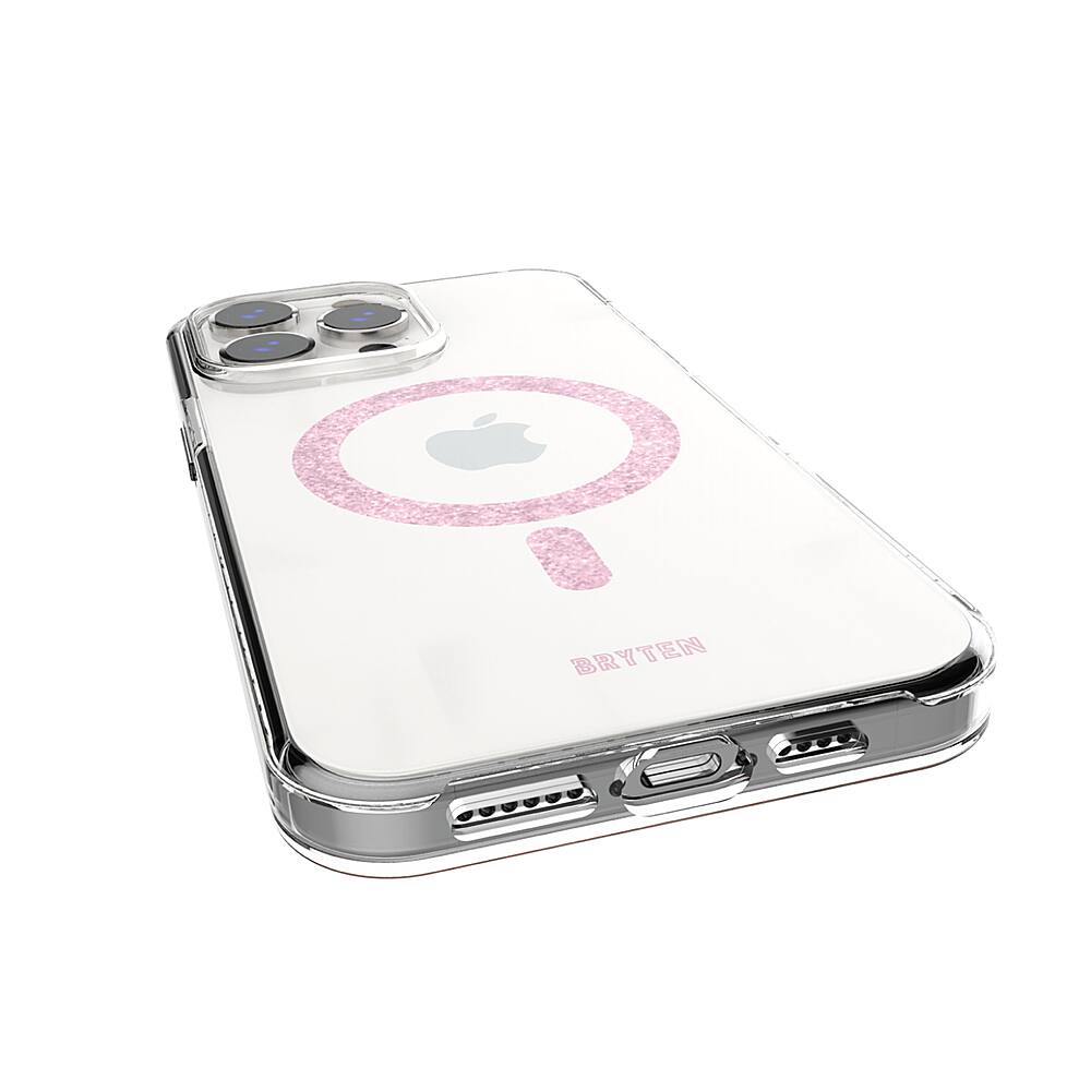 Alt View 1. Bryten - MagFX Case for Apple iPhone 15 Pro Max - Pink Glitter.