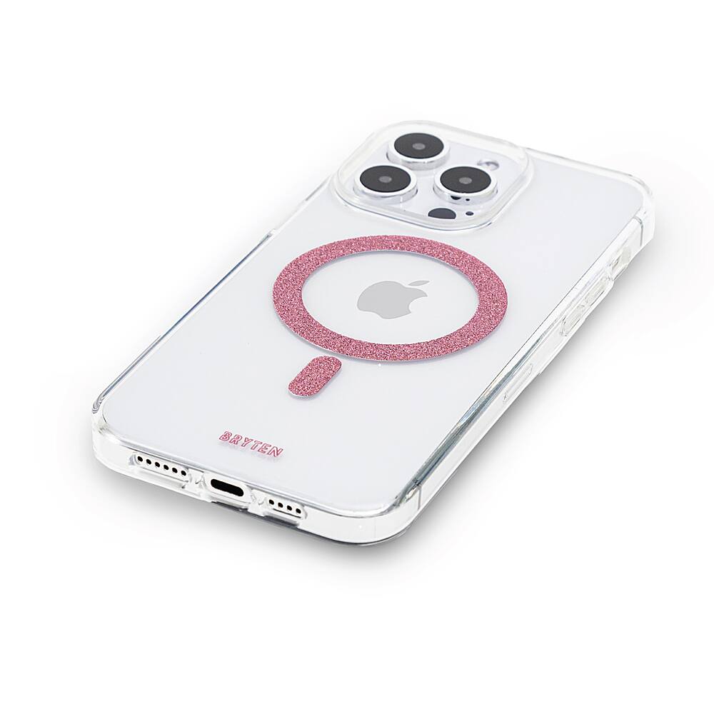 Left. Bryten - MagFX Case for Apple iPhone 15 Pro Max - Pink Glitter.