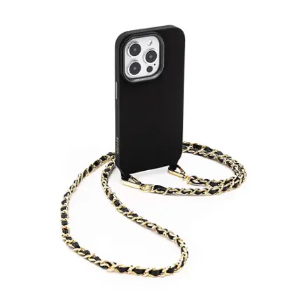 Front. Bryten - Monarch Crossbody Case with MagSafe for Apple iPhone 15 Pro - Black.