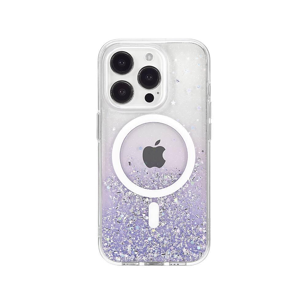 Bryten - Starburst iPhone 15 Pro Case - Design with Sparkle Glitter, Silicon, MagSafe Compatible, Shockproof - Purple