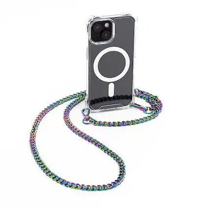 Front. Bryten - Glacier 4-Way Carry Clear Case with MagSafe for Apple iPhone 15 - Clear.