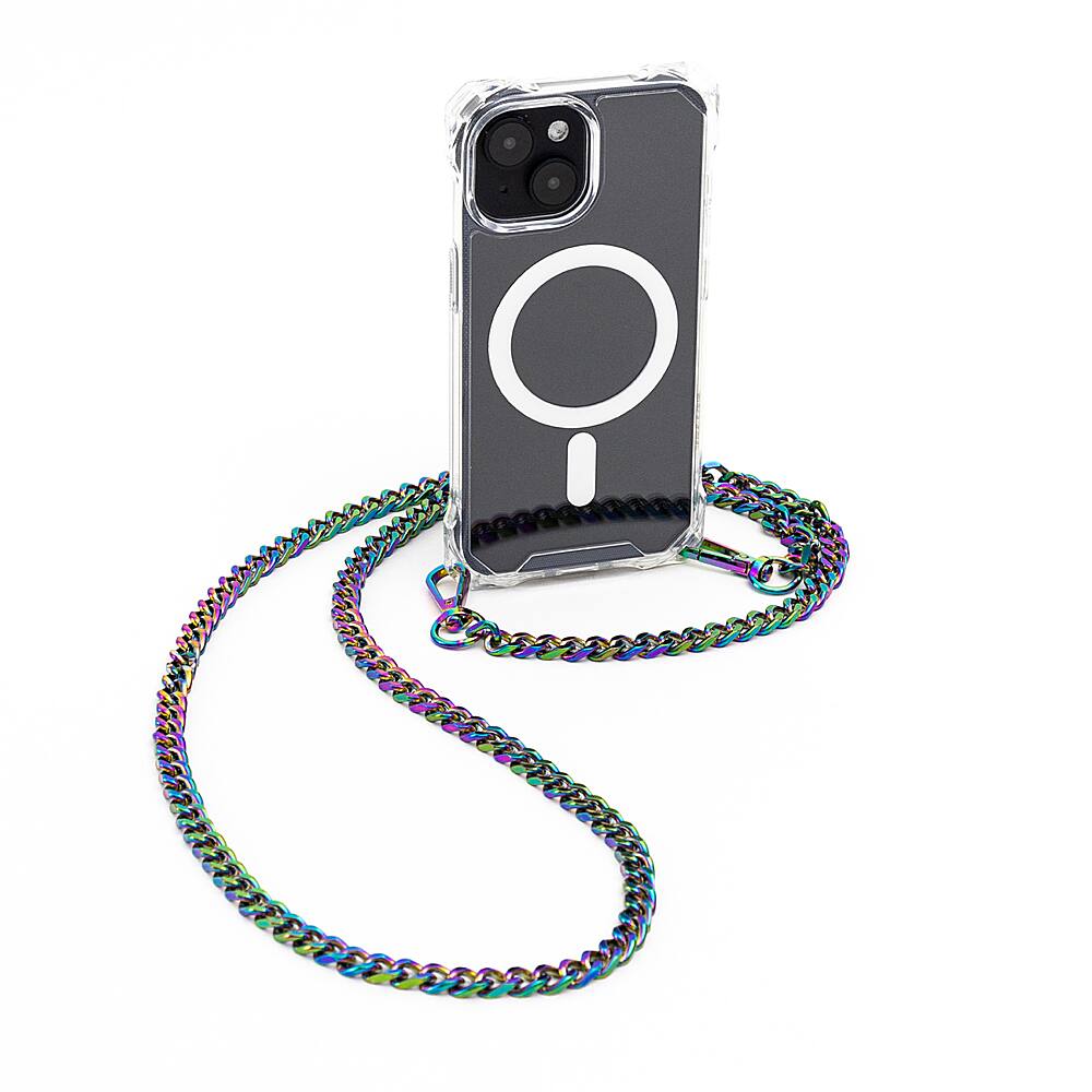 Front. Bryten - Glacier 4-Way Carry Clear Case with MagSafe for Apple iPhone 15 - Clear.