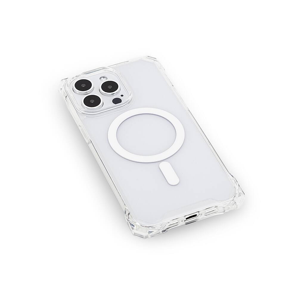 Left. Bryten - Glacier 4-Way Carry Clear Case with MagSafe for Apple iPhone 15 Pro - Clear.
