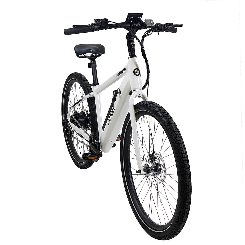 Left View: GoTrax - CTI Step Over eBike w/ 40.5mi Max Operating Range and 20mph Max Speed - White