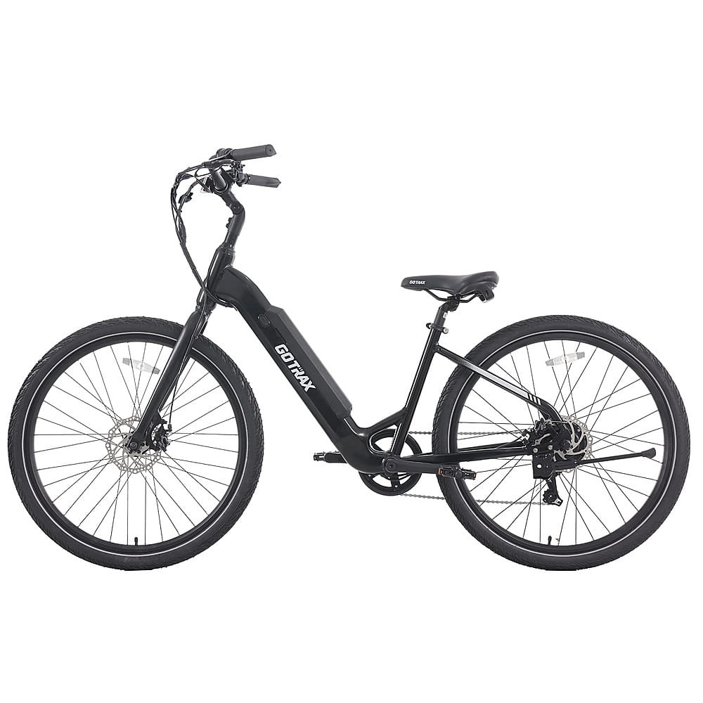 Angle View: GoTrax - CTI Step Thru eBike w/ 40.5mi Max Operating Range and 20mph Max Speed - Black