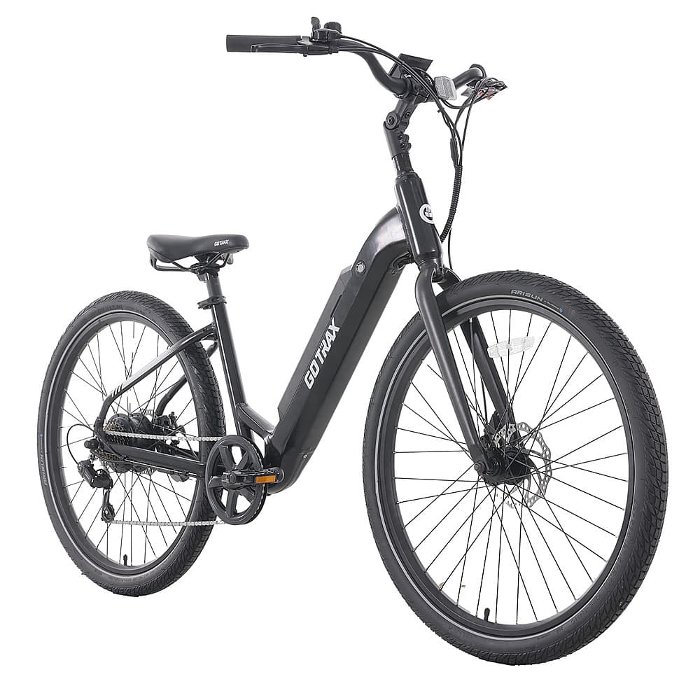 Left View: GoTrax - CTI Step Thru eBike w/ 40.5mi Max Operating Range and 20mph Max Speed - Black