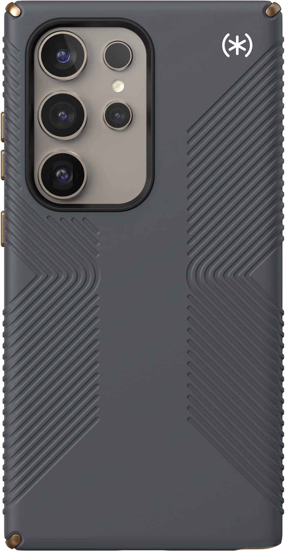 Front. Speck - Presidio2 Grip Case for Samsung Galaxy S24 Ultra - Charcoal Gray.