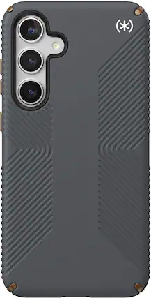 Front. Speck - Presidio2 Grip Case for Samsung Galaxy S24+ - Charcoal Gray.
