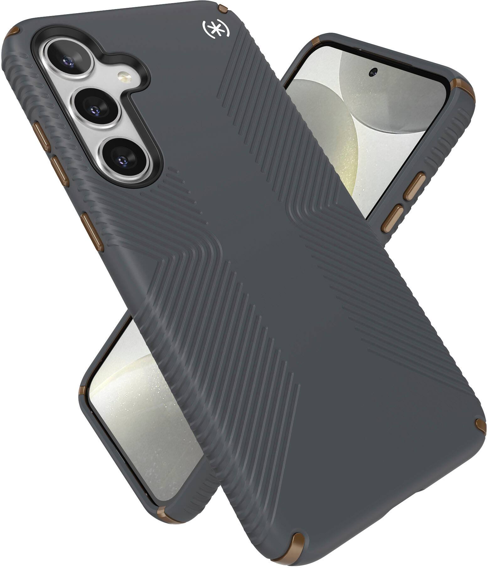 Alt View 2. Speck - Presidio2 Grip Case for Samsung Galaxy S24+ - Charcoal Gray.
