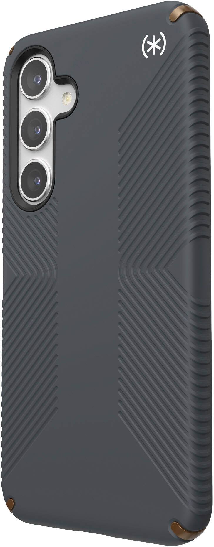 Left. Speck - Presidio2 Grip Case for Samsung Galaxy S24+ - Charcoal Gray.