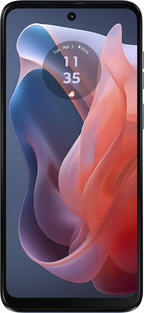 Angle. Motorola - moto g play 2024 64GB (Unlocked) - Sapphire Blue.