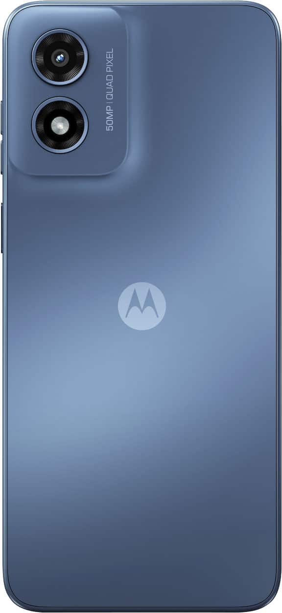 Left. Motorola - moto g play 2024 64GB (Unlocked) - Sapphire Blue.