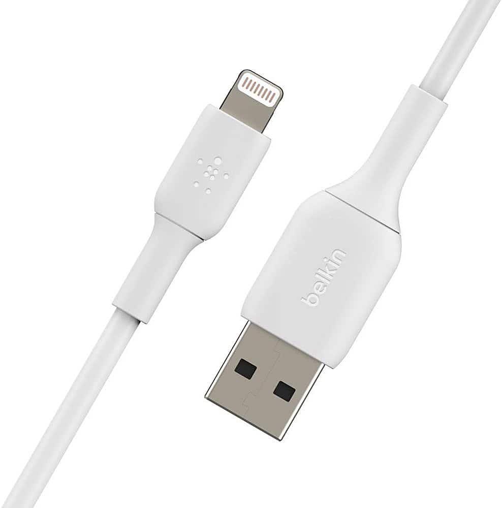 Alt View 1. Belkin - BoostCharge USB-A to Lightning Cable 3.3ft - White.