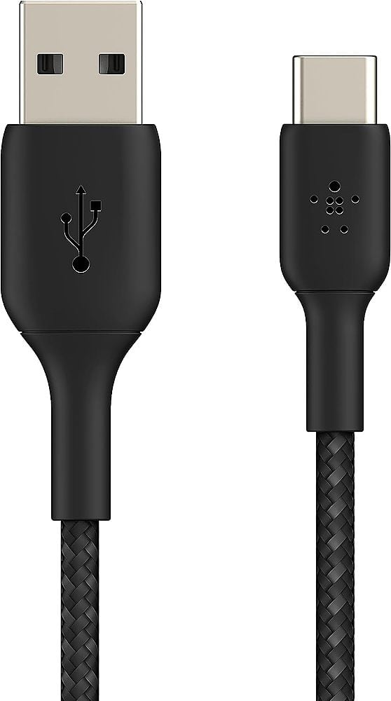Angle. Belkin - BoostCharge Braided USB-C to USB-A Cable 6.6ft - Black.