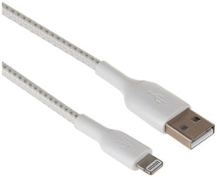 Belkin - BoostCharge Braided USB-A to Lightning Cable 3.3ft - White - Front_Zoom