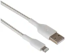 Belkin - BOOST↑CHARGE Braided USB-A to Lightning Cable 3.3ft - White