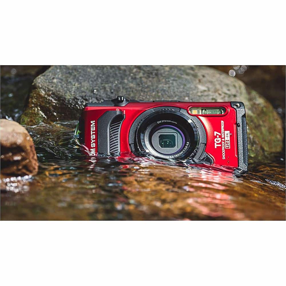 Alt View 17. Olympus - OM SYSTEM TG-7 4K Video 12 Megapixel Waterproof Digital Camera - Red.