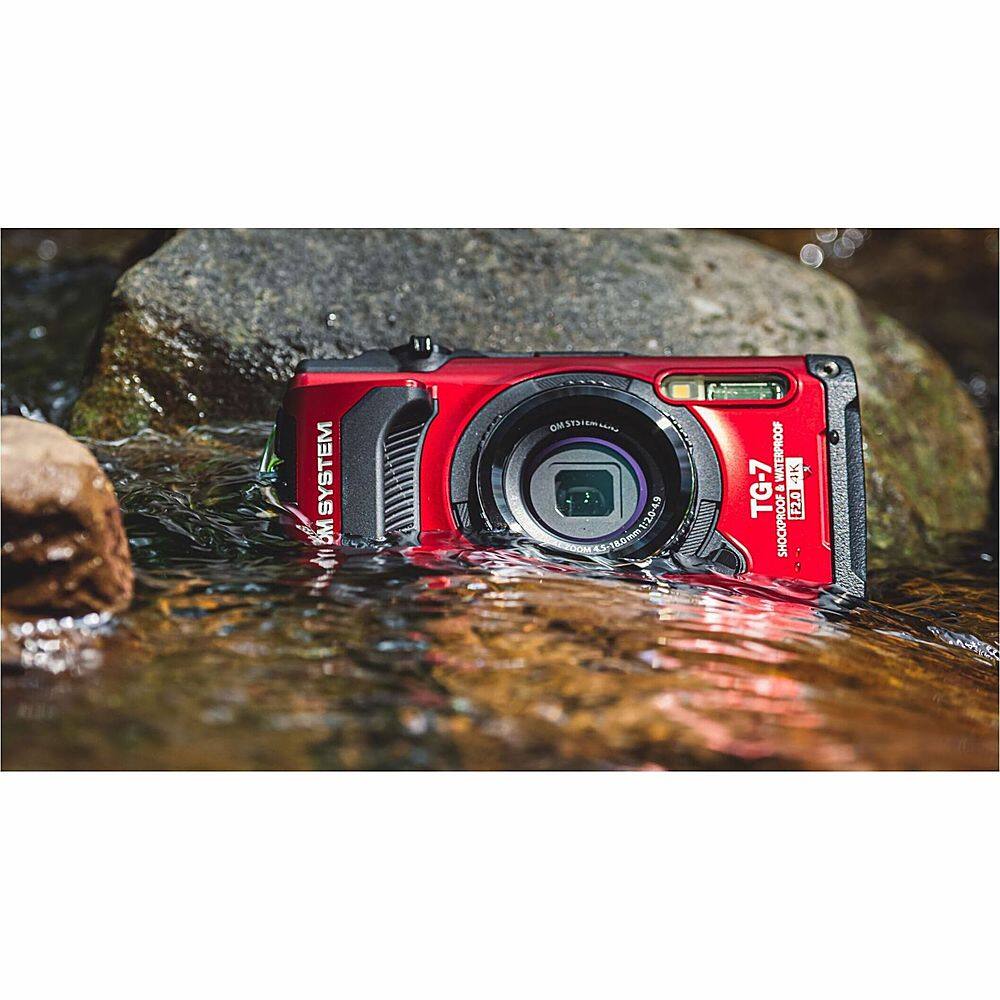 Alt View 17. Olympus - OM SYSTEM TG-7 4K Video 12 Megapixel Waterproof Digital Camera - Red.