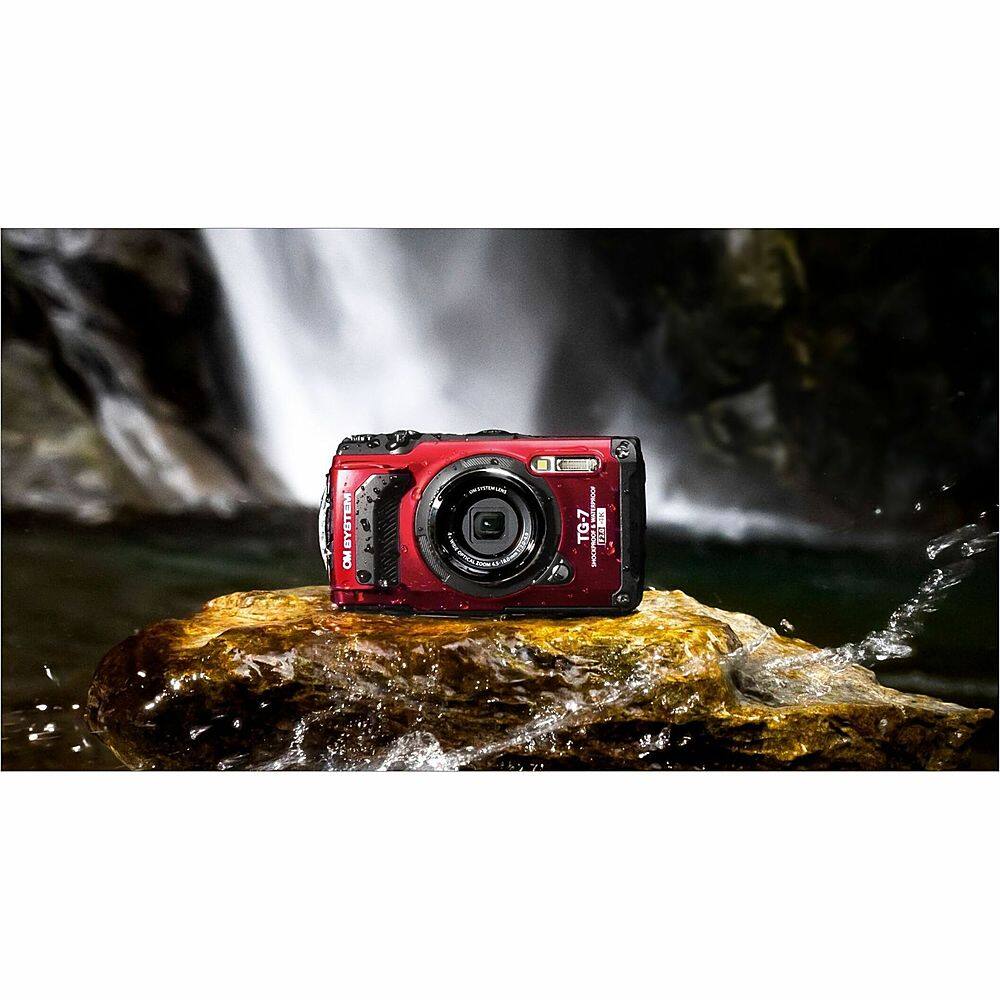 Alt View 21. Olympus - OM SYSTEM TG-7 4K Video 12 Megapixel Waterproof Digital Camera - Red.
