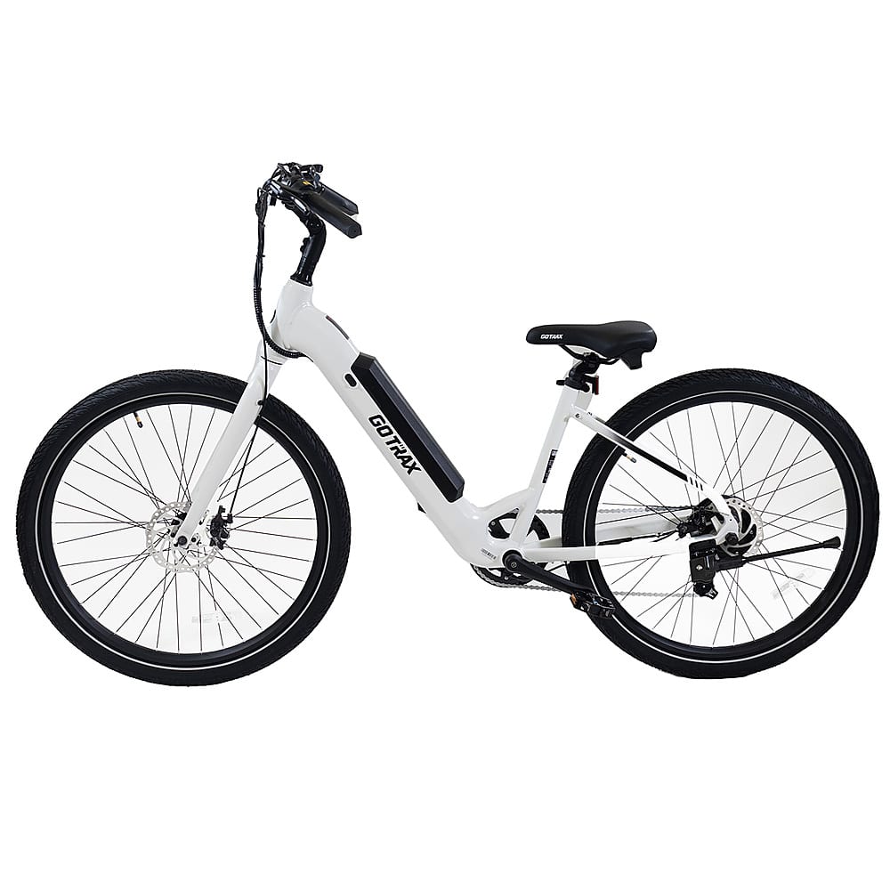 Angle View: GoTrax - CTI Step Thru eBike w/ 40.5mi Max Operating Range and 20mph Max Speed - White